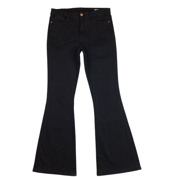 Frame Le High Flare Womens 31 Jeans Black Cotton Blend - Picture 3 of 16